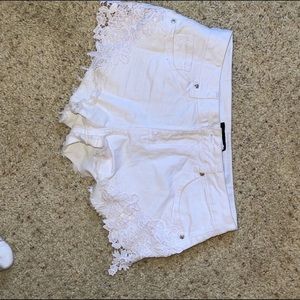 White shorts with floral sides